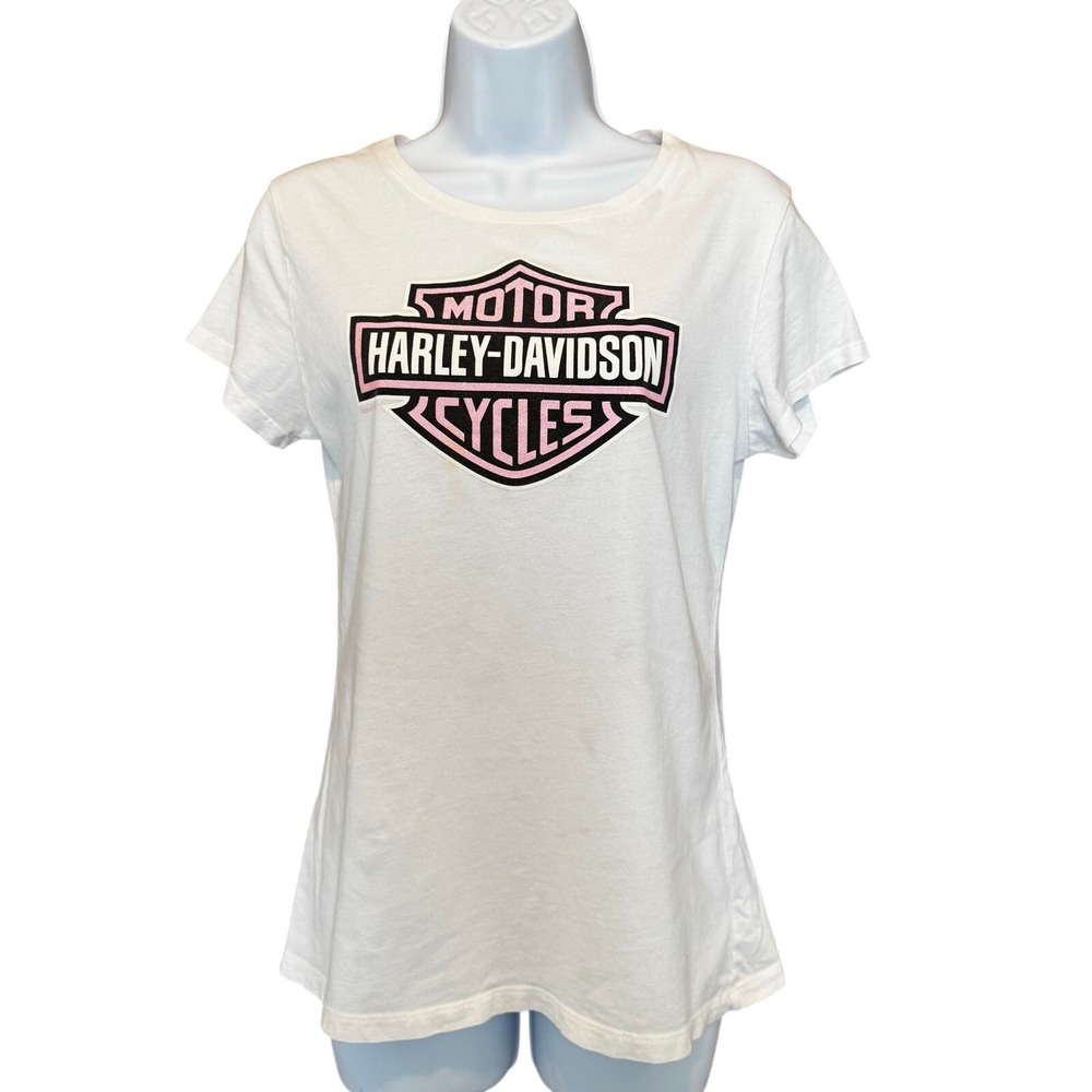 Harley Davidson T-Shirt Women Medium Dragon US 129 Good Glitter Logo Y2K Vintage